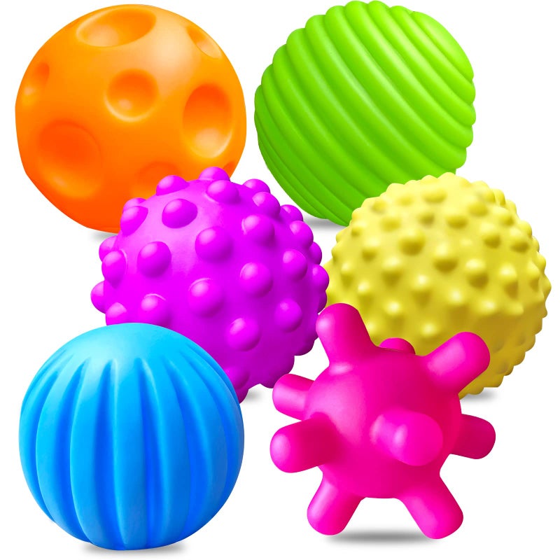Ynanimery 6 Pack Sensory Balls for Toddlers 1-3  Sensory Baby Toys 6-12 Months  Infant Squeeze Sensory Toys Soft Multi Ball Set Gifts with Bright Color Textured - Image 1
